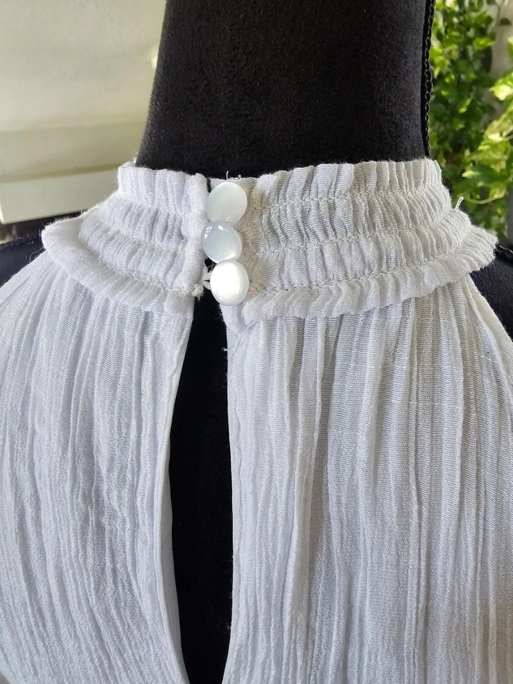 Mlle Gabrielle White Halter Tiered Maxi Dress Small - Picture 5 of 7